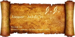 Jasper Jolán névjegykártya